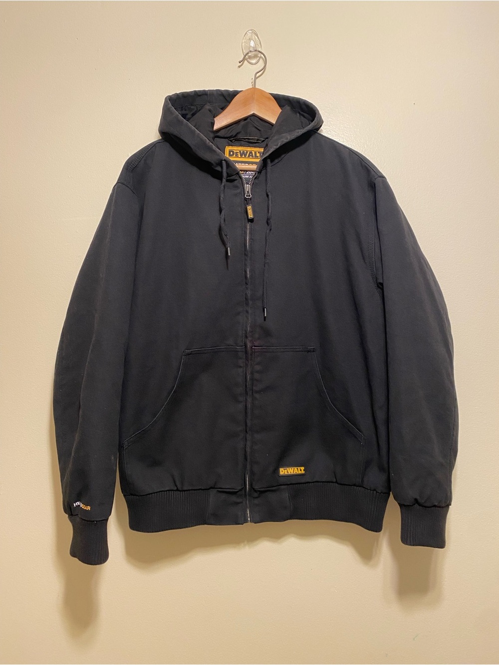 DeWALT HEATED GEAR 12V Max / 20V Max Lithium Ion Black Hooded Work Jacket. L
